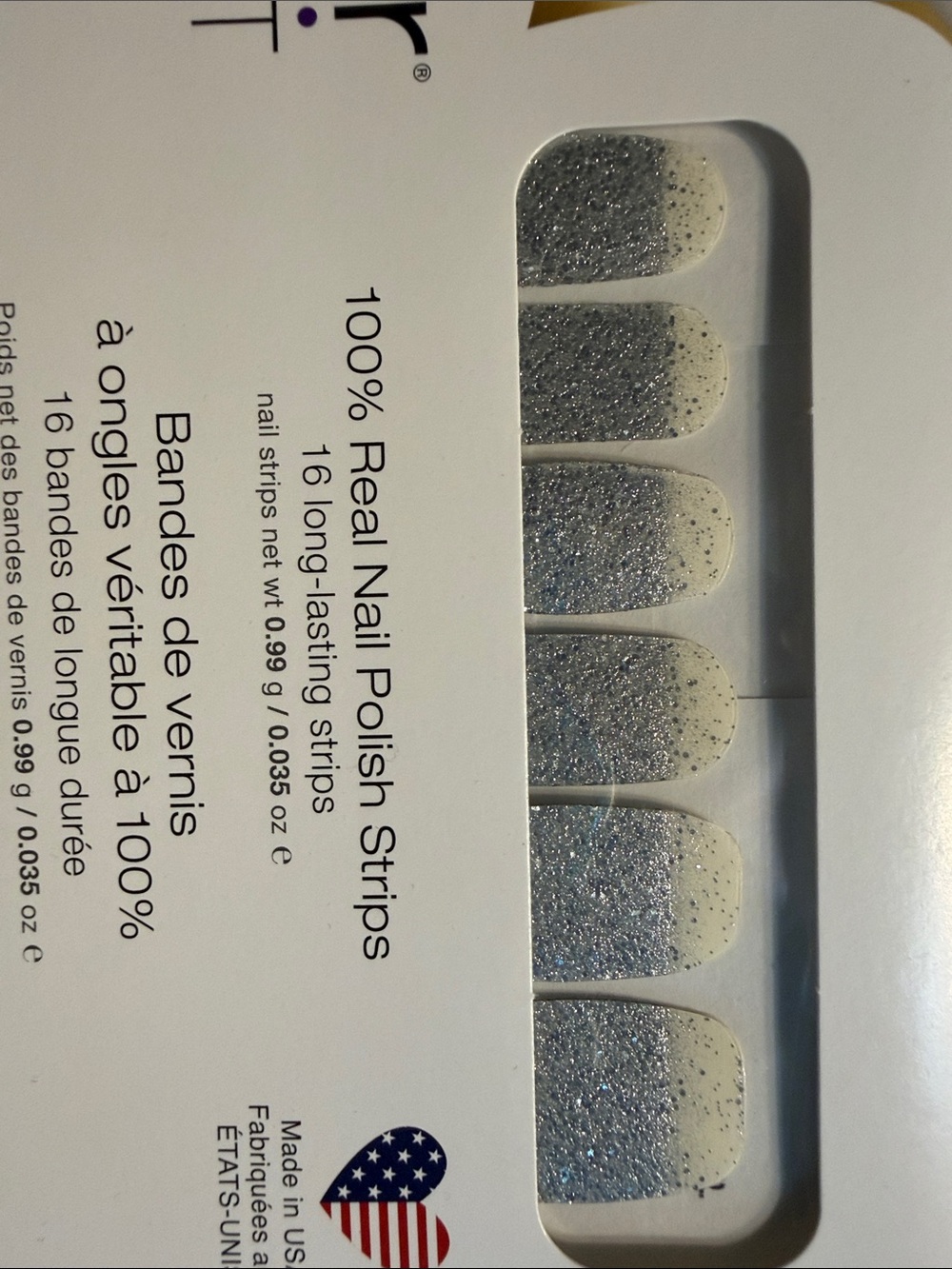 Color Street Silver Glitter Ombre Press-On Nail Strips